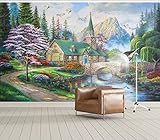 Grand papier peint de campagne 3d, tapisserie murale avec Photo pour salon et arrière-plan de canapé