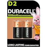 Duracell Recharge Ultra Piles Rechargeables type D 3000 mAh, Pack de 2 piles