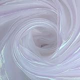 Tissu en satin soyeux, tissu fluorescent coloré brillant, toile de gaze de mariage, décoration de mariage, tissu holographique transparent 1,5 x 2 m, blanc, free size