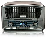 Roadstar HRA-270CD+BT Radio CD Portable Numérique Vintage Dab/Dab+/FM, Lecteur CD-MP3, Bluetooth, USB, Stéréo, AUX-in, Écran LCD, Télécommande, Connexion pour Casque, Alarme, Bois