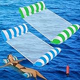 MENOLA Amaca 90000000000 lit pliant gonflable plage Chaise pour Adultes Piscine d'été Mer (Bleu clair, Vert clair)