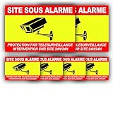 Autocollant Vidéosurveillance + plastification de Protection Anti UV : Protection par télésurveillance - Intervention sur site 24H/24H - CRJ (Lot 1 : 2+4)