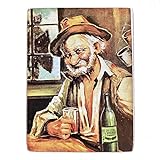 Kustom Art Aimant (aimant) Série Drink Teomondo Scrofale Style Vintage pour Réfrigérateur / Garage/Bar Impression sur bois 10 x 6 cm