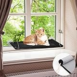 Hamac chat fenetre, fauteuil inclinable pour chat jusqu'à 25 kg, lit pour chat super stable pour bronzer, hamac pour chat + couverture , hamac pour chat avec 4 ventouses solides