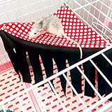 Pssopp Hamster Hamac pour Petit Animal Domestique Tente de la forêt Cachette Cochon d'Inde à Suspendre Lit d'angle avec Pompons pour Perroquet, hérisson, furets Chinchillas