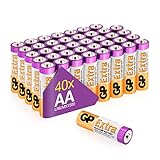 Piles AA - Lot de 40 Piles | GP Extra | Batteries Alcalines AA LR6 1,5v - Longue durée