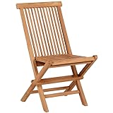 MR. DEKO® Langton Chaise pliante en bois de teck | Chaise de jardin pliable d'extérieur | 53 x 43 x 89 cm (l x p x h) | Chaise à ciseaux en teck | Chaise de jardin pliante d'extérieur | Chaise de