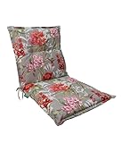 Dehner Toscana Coussin pour Chaise de Jardin imperméable - Environ 50 x 52 x 50 cm - Coton/Polyester/Viscose - Taupe/Rouge