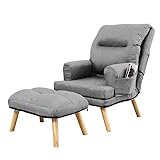 Grekpol - Fauteuil NEMO, fauteuil moderne pour salon, chambre à coucher avec 5 niveaux de réglage, style scandinave (gris Falcone 21)