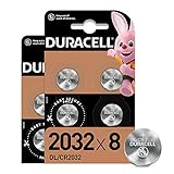 Duracell 2032 Pile bouton lithium 3V, lot de 8, avec Technologie Baby Secure, pour porte-clés, balances et dispositifs portables et médicaux (DL2032/CR2032) [Amazon exclusive]