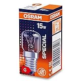 OSRAM Lampe spéciale four E14 jusqu’à 300 degrés Special Oven T / Ampoule pour four 15 Watt / culot à vis / clair, blanc chaud — 2700K
