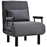 I0I&I0I Chaise convertible pour canapé-lit - Design 3 en 1 - Dossier réglable et pliable avec coussin - Idéal pour la maison et le bureau (Gris)