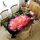 Nappe De Noël 3D Motif Rose Dorée Nappe Rectangulaire Lavable pour Décoration De Mariage Mantel Mesa Style H 90x140cm