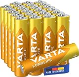 VARTA Longlife AAA Micro LR03 Alkaline Batteries (24-pack) – Made in Germany – ideal for remote controls, radios, alarm clocks and clocks