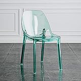 Transparent Acrylique Ghost Chair, Chaise De Salle À Manger Transparente De Mode Empilable, Chaises La Créativité Cristal Transparent pour Chambre à Coucher, Salon, Bureau,Green