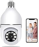 SOPRETY Light Bulb Camera WiFi Outdoor, 1080P E27 Wireless WiFi Light Bulb Camera Security Camera, Indoor 360° Home Security Cameras with Night Vision Human Motion Detection and Alarm (Color : 1 Pc)