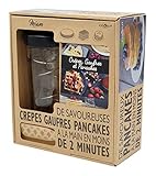 COOKUT - Shaker Miam - Réalisez Une pâte à crêpes ou Pancakes Parfaite en Moins de 2mins - Pratique, sans Robot, sans Balance ni ustensile et sans salissure - Conservation Facile - Coffret Cadeau
