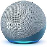 Echo Dot (4e génération) | Haut-parleur intelligent avec horloge et Alexa (Bleu)
