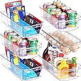 KICHLY - Ensemble de 6 Bacs de Rangement (1 bac à oeufs et 5 bacs de rangement) - Boîte de Rangement pour le réfrigérateur, la cuisine, le garde-manger, les armoires et les comptoirs (Transparents)