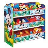 Disney Mickey Mouse enfants Chambre à coucher Meuble de rangement avec 6 bacs par HelloHome, Multicolore, 23x51x60 cm