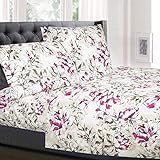 Sweet Home Collection Parure de lit de Luxe avec Drap Plat, Drap-Housse, 2 taies d'oreiller, Microfibre, lit jumeau