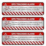 Finest-Folia Lot de 9 autocollants GPS - Pour vélo, moto, voiture - Alarme - Antivol - Suivi assuré (aluminium poli argenté, vélo R055)