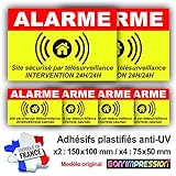 Autocollant Alarme + plastification de Protection Anti UV : Site sécurisé par télésurveillance - Intervention 24H/24H - ARJ (Lot 1 : 2+4)